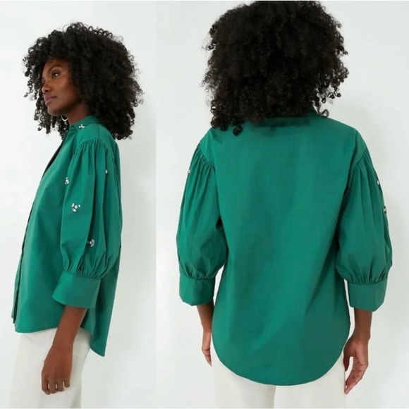 Tuckernuck The Shirt by Rochelle Behrens Green Bara | XXL | Rhinestones | NWT - Picture 3 of 11